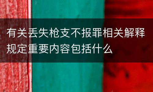 有关丢失枪支不报罪相关解释规定重要内容包括什么