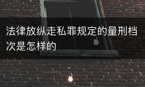 法律放纵走私罪规定的量刑档次是怎样的