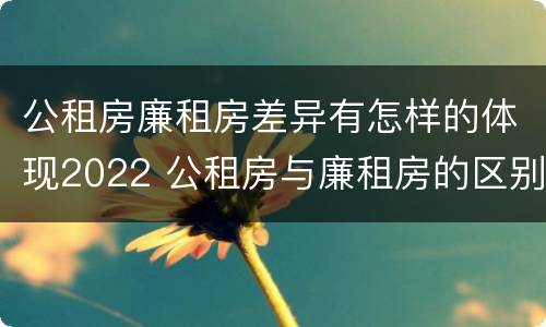 公租房廉租房差异有怎样的体现2022 公租房与廉租房的区别都在此,别再搞错了!