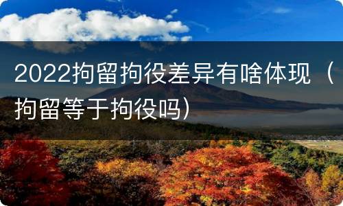 2022拘留拘役差异有啥体现（拘留等于拘役吗）