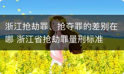 浙江抢劫罪、抢夺罪的差别在哪 浙江省抢劫罪量刑标准