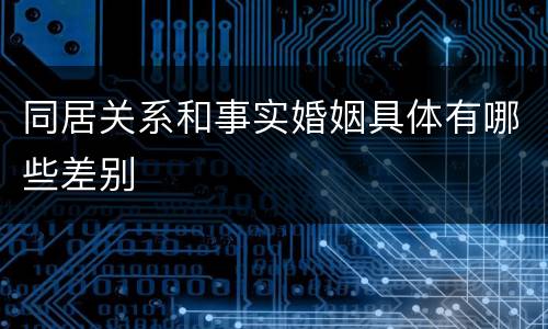 同居关系和事实婚姻具体有哪些差别