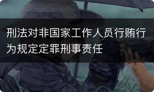 刑法对非国家工作人员行贿行为规定定罪刑事责任