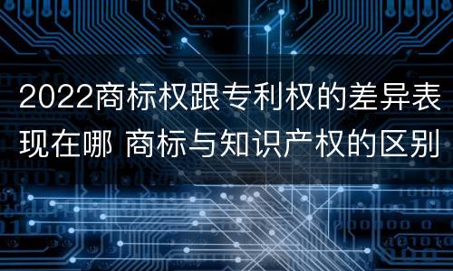 2022商标权跟专利权的差异表现在哪 商标与知识产权的区别