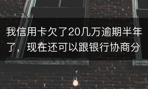 我信用卡欠了20几万逾期半年了，现在还可以跟银行协商分期还款吗吗