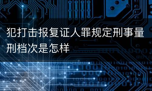 犯打击报复证人罪规定刑事量刑档次是怎样
