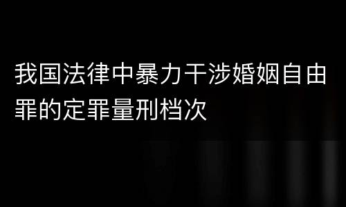 我国法律中暴力干涉婚姻自由罪的定罪量刑档次