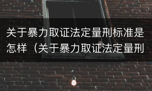 关于暴力取证法定量刑标准是怎样（关于暴力取证法定量刑标准是怎样规定的）