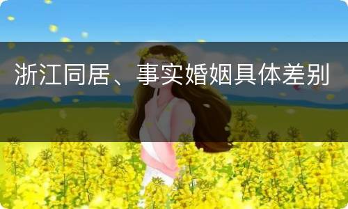 浙江同居、事实婚姻具体差别