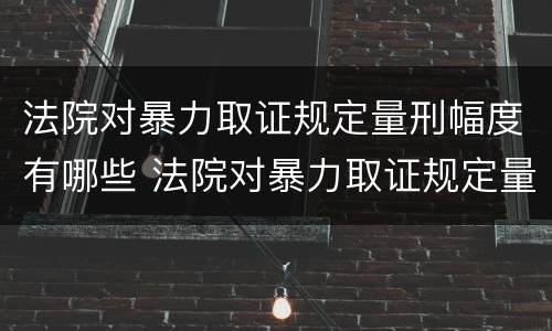法院对暴力取证规定量刑幅度有哪些 法院对暴力取证规定量刑幅度有哪些标准