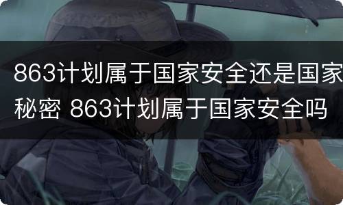 863计划属于国家安全还是国家秘密 863计划属于国家安全吗