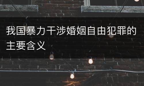 我国暴力干涉婚姻自由犯罪的主要含义