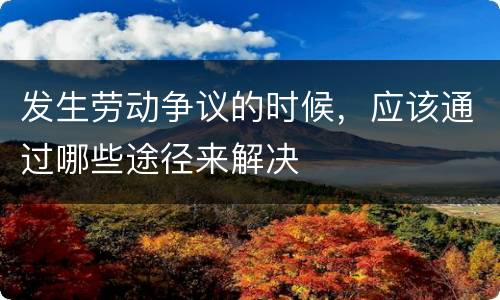 发生劳动争议的时候，应该通过哪些途径来解决