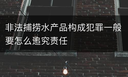 非法捕捞水产品构成犯罪一般要怎么追究责任