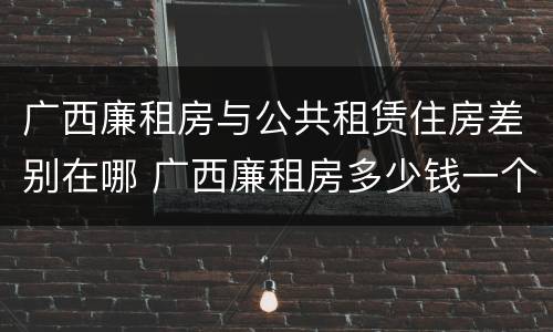 广西廉租房与公共租赁住房差别在哪 广西廉租房多少钱一个月