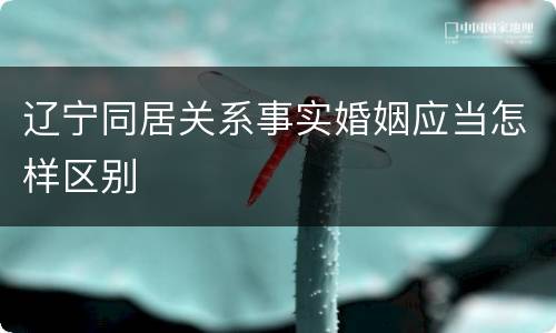 辽宁同居关系事实婚姻应当怎样区别