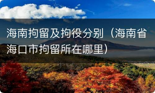 海南拘留及拘役分别（海南省海口市拘留所在哪里）