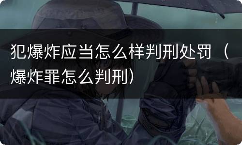 犯爆炸应当怎么样判刑处罚（爆炸罪怎么判刑）