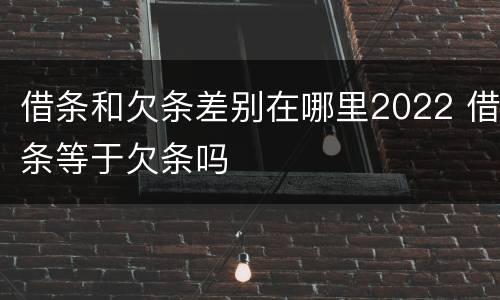 借条和欠条差别在哪里2022 借条等于欠条吗