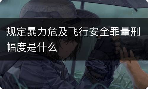 规定暴力危及飞行安全罪量刑幅度是什么