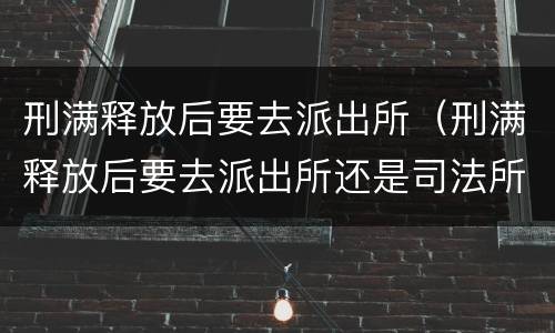 刑满释放后要去派出所（刑满释放后要去派出所还是司法所报到）