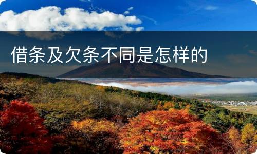 借条及欠条不同是怎样的