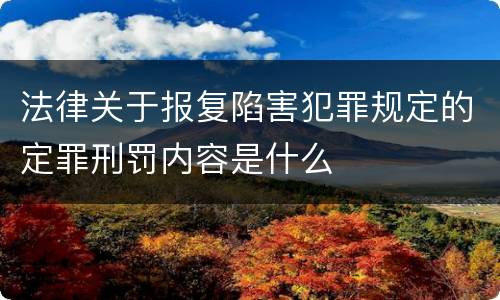法律关于报复陷害犯罪规定的定罪刑罚内容是什么