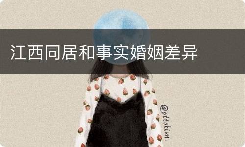 江西同居和事实婚姻差异