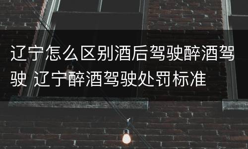 辽宁怎么区别酒后驾驶醉酒驾驶 辽宁醉酒驾驶处罚标准