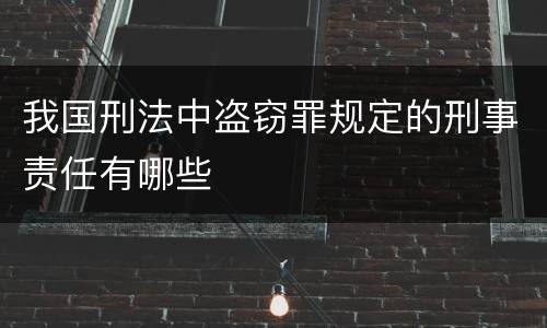 我国刑法中盗窃罪规定的刑事责任有哪些