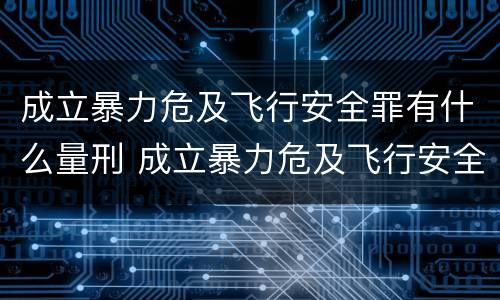 成立暴力危及飞行安全罪有什么量刑 成立暴力危及飞行安全罪有什么量刑