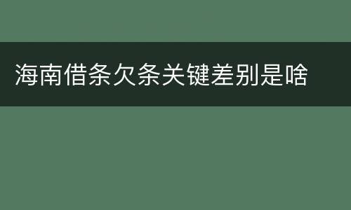 海南借条欠条关键差别是啥