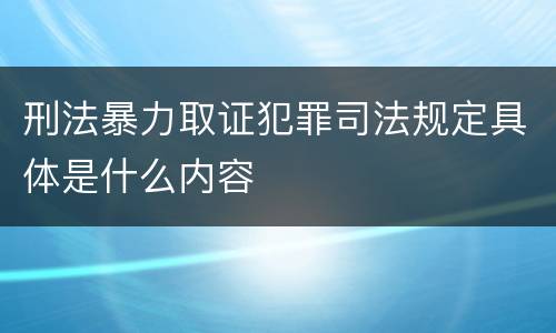 刑法暴力取证犯罪司法规定具体是什么内容