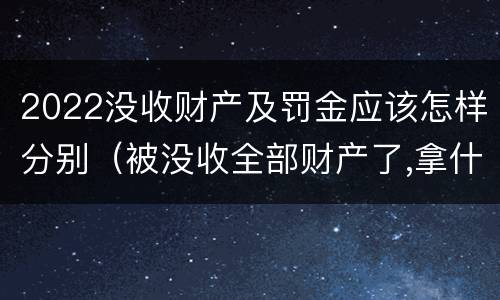 2022没收财产及罚金应该怎样分别（被没收全部财产了,拿什么交罚金）