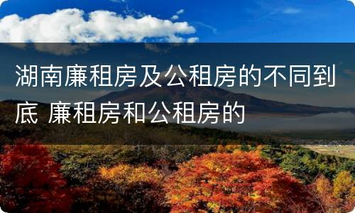 湖南廉租房及公租房的不同到底 廉租房和公租房的