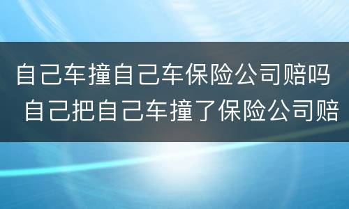 自己车撞自己车保险公司赔吗 自己把自己车撞了保险公司赔吗