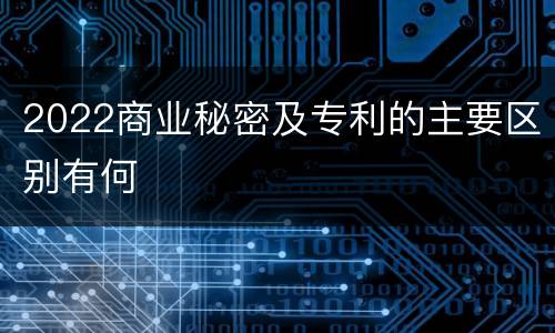 2022商业秘密及专利的主要区别有何