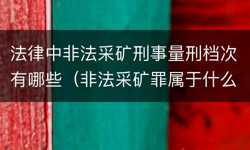 法律中非法采矿刑事量刑档次有哪些（非法采矿罪属于什么大类）
