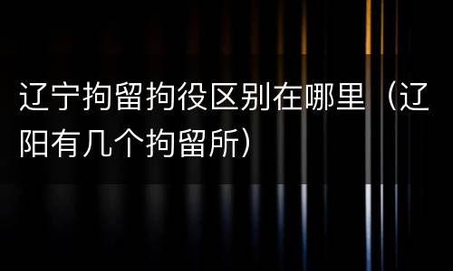 辽宁拘留拘役区别在哪里（辽阳有几个拘留所）