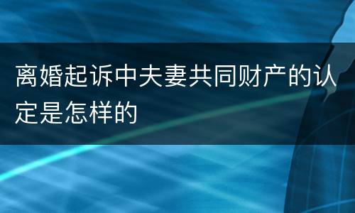 离婚起诉中夫妻共同财产的认定是怎样的