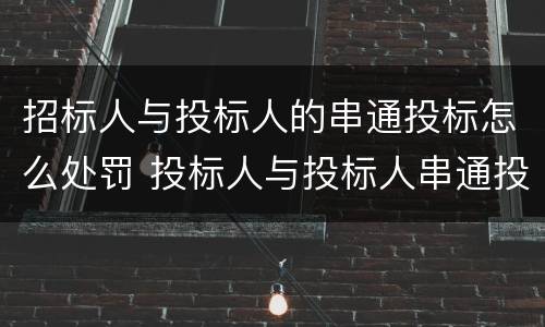 招标人与投标人的串通投标怎么处罚 投标人与投标人串通投标