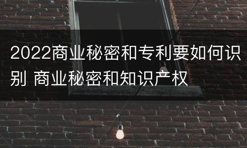 2022商业秘密和专利要如何识别 商业秘密和知识产权