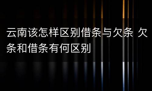 云南该怎样区别借条与欠条 欠条和借条有何区别