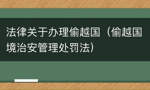 法律关于办理偷越国（偷越国境治安管理处罚法）