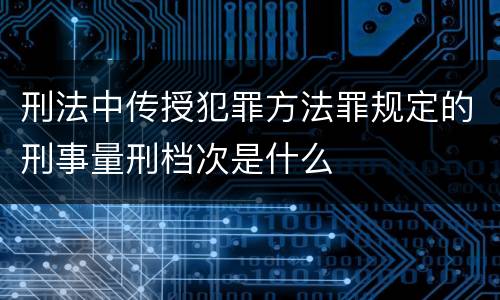 刑法中传授犯罪方法罪规定的刑事量刑档次是什么