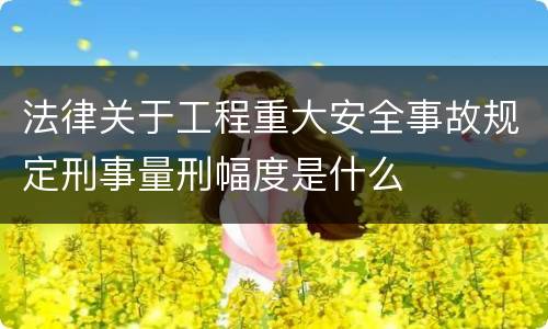 法律关于工程重大安全事故规定刑事量刑幅度是什么