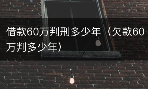 借款60万判刑多少年（欠款60万判多少年）