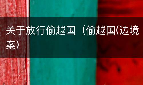 关于放行偷越国（偷越国(边境案）