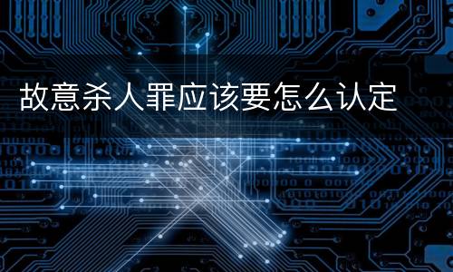 故意杀人罪应该要怎么认定