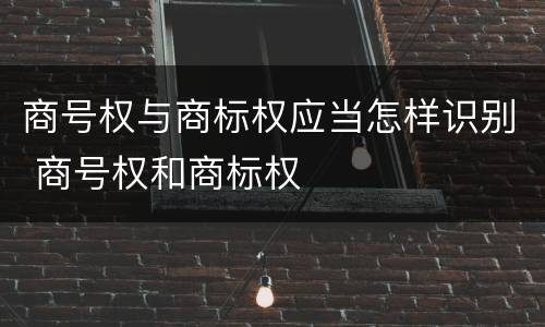 商号权与商标权应当怎样识别 商号权和商标权